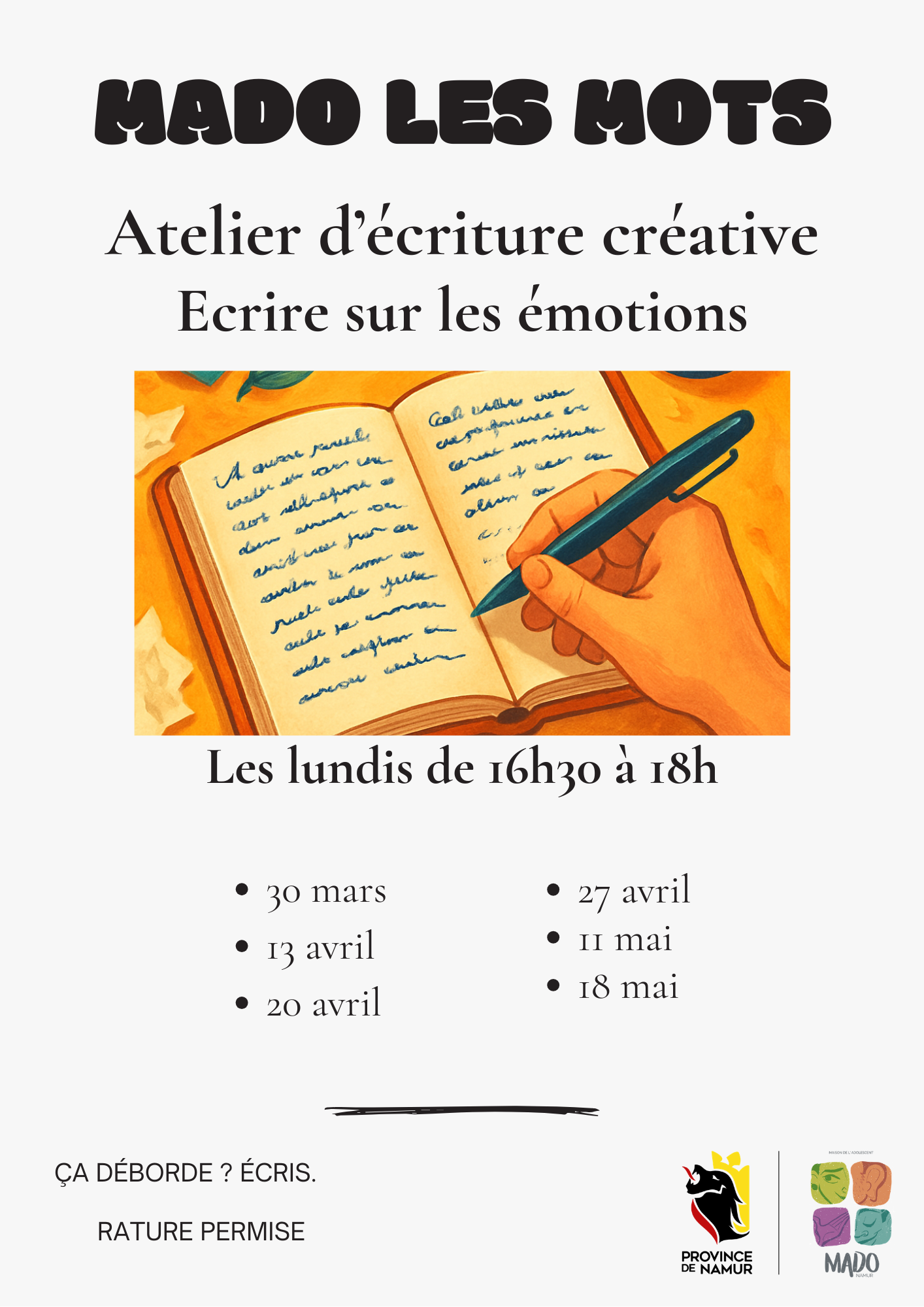 Ateliers d&rsquo;écriture